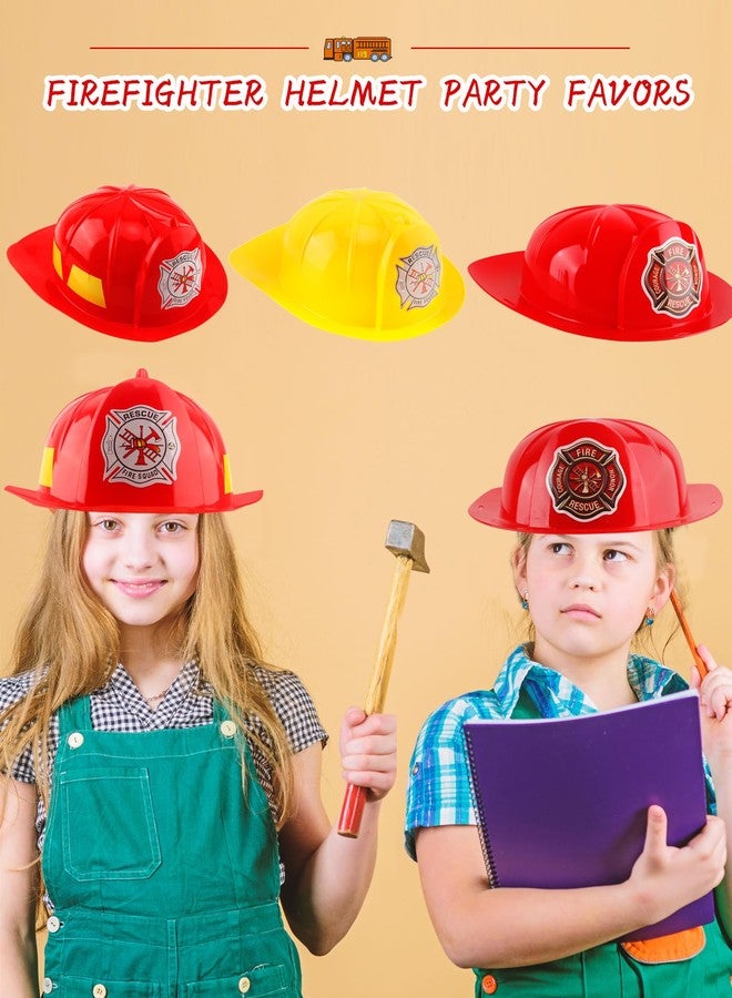 Cotiny 4 Pack Kids Firefighter Hats Plastic Fire Helmet Fireman Costume Hat for Kids Fireman Cosplay Halloween Party Decor (Color Style 3) - Image 5